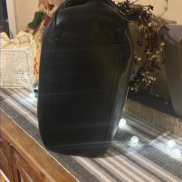 Coach Black Pebbled leather Tote with Gold Details - Picture 10 of 14